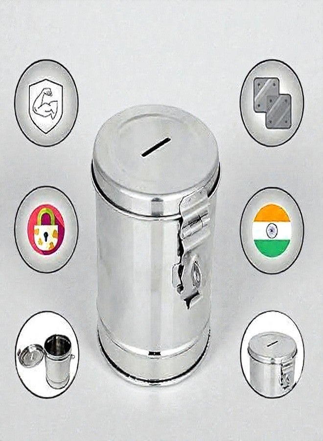 Standify® 800ML Small Money Bank_A Stainless Steel Money Box Heavy Duty Bachat Gulak for Kids & Adults Unbreakable Piggy Bank. - Image 5
